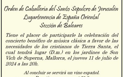 Concierto benéfico en favor de los cristianos de Tierra Santa